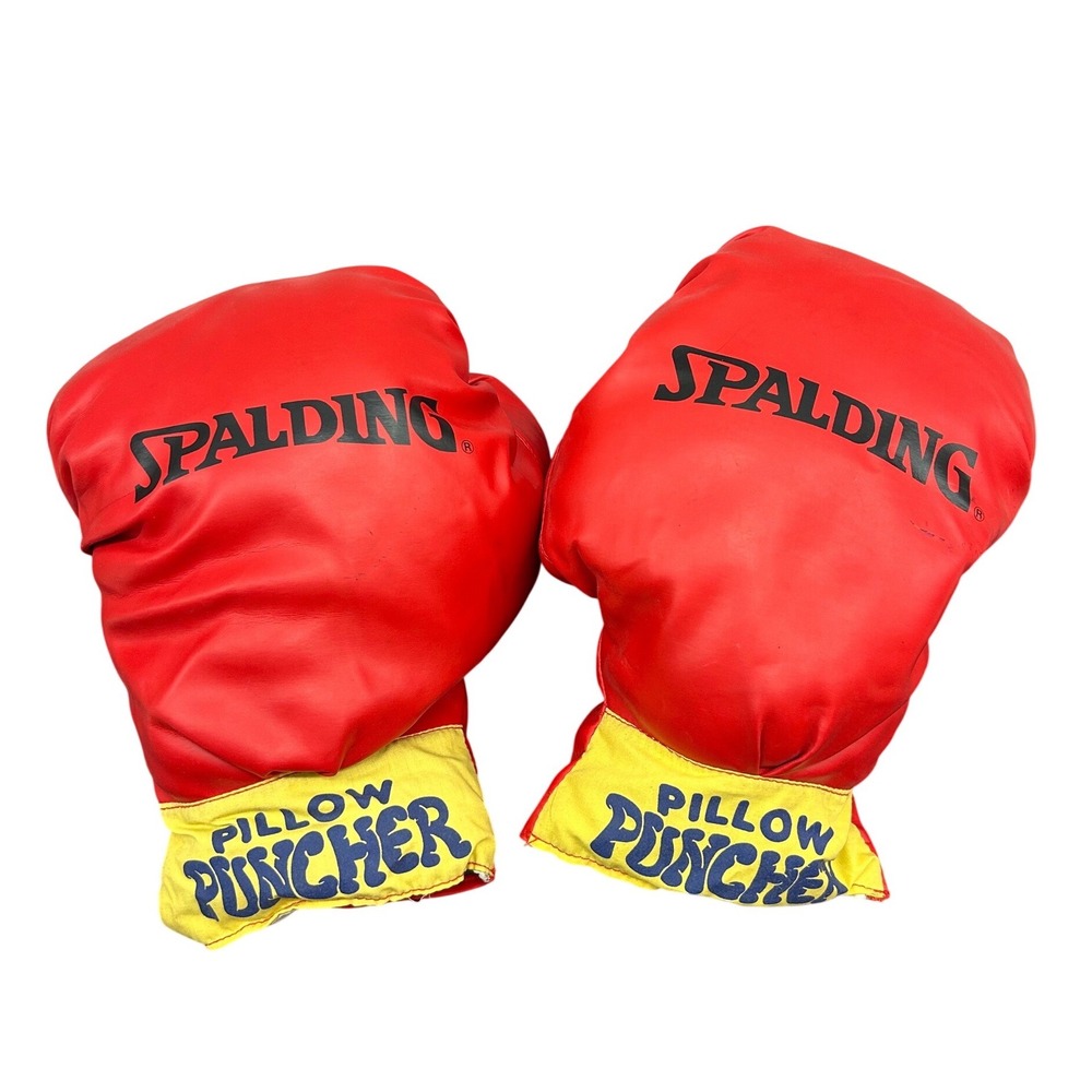 Vintage Spalding Pillow Puncher Oversized Plush Boxing Gloves Red Yellow 4 Kidz